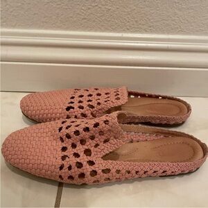 Børn Pink Woven Slip-On Flats – Size 7
